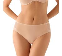 YSABEL MORA Nomarks Braga Clásica Midi para Mujer Efecto Invisible con Costuras Planas Termofijadas. Braguita Slip Cómoda y Suave de Microfibra y Tul Transpirable. Ropa Interior Lisa.