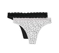 YSABEL MORA Pack 2 Tangas Estampados Detalles Puntilla Comodidad y Estilo Diario Algodón Natural Suave Transpirable Diseño Femenino Actual Higiene