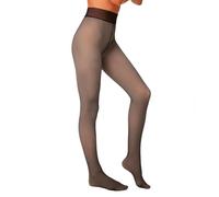 Panty térmico con pelito y efecto negro transparente 190 den Ysabel Mora - Negro / L