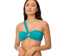 YSABEL MORA. Top Bikini Asimétrico Copa B. Sin Aro Y con Relleno Extraíble. Tejido Crinkle Texturizado .Colección Seasalt.