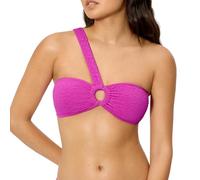 YSABEL MORA. Top Bikini Asimétrico Copa B. Sin Aro Y con Relleno Extraíble. Tejido Crinkle Texturizado .Colección Seasalt.