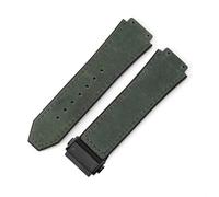 YSABVCP Correa de Reloj de Cuero Esmerilado de Silicona for Hombre Apta for Hublot 26 * 19 mm(Army Green-Black-Z2)