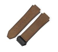 YSABVCP Correa de Reloj de Cuero Esmerilado de Silicona for Hombre Apta for Hublot 26 * 19 mm(Coffee-Black-Z2)