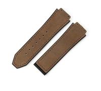 YSABVCP Correa de Reloj de Cuero Esmerilado de Silicona for Hombre Apta for Hublot 26 * 19 mm(Coffee-No Buckle)