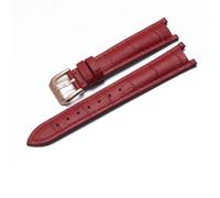 YSABVCP Correa de Reloj de Cuero Genuino for Mujer de Vivienne Westwood, Correa de Reloj Fit For Interfaz cóncava Suave y cómoda, Pulsera de 18mm(Dark Red-Rose-K1)