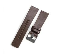 YSABVCP Correa de reloj de piel antialérgica compatible con Diesel, de piel de vaca, for hombre y mujer, color negro y marrón, serie Dz7332, Dz7314 y Dz7311.(Coffee-Black-K3,26mm)