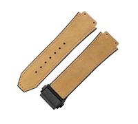 YSABVCP Correa de Reloj Fit For Hebilla de Acero y Oro Rosa de Cuero Genuino glaseado, Apta for HUBLOT, Hombres y Mujeres, Piel Inferior de Silicona Resistente al Agua, muñeca de 19mm(Brown-Black-Z2)
