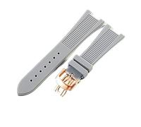 YSABVCP Correa de silicona resistente al agua con muescas for reloj Patek Philippe serie 5711 y 5712G, 25 x 13 mm.(Gray-RS-Z21)