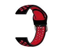 YSABVCP Correa deportiva de silicona suave compatible con DIZO Watch 2. Compatible con DIZO Watch R/R Talk/D/2. Correa de reloj for hombre y mujer.(Black red,22mm width)