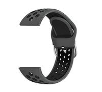 YSABVCP Correa deportiva de silicona suave compatible con DIZO Watch 2. Compatible con DIZO Watch R/R Talk/D/2. Correa de reloj for hombre y mujer.(Grey black,22mm width)