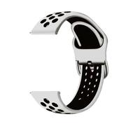 YSABVCP Correa deportiva de silicona suave compatible con DIZO Watch 2. Compatible con DIZO Watch R/R Talk/D/2. Correa de reloj for hombre y mujer.(White black,20mm width)