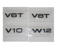 YSABVCP Emblemas for Letras Negras compatibles for Audi A3, A4, A5, A6, A7, A8, S3, S4, R8, RSQ5, Q5, V6T, V8T, V10 y W12(Black V6T (2pc))