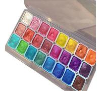 Ysaca Juego de pintura de acuarela cambiante, juego de pinturas de acuarela metálicas, acuarelas con purpurina con paleta compacta, cambio de color y efectos brillantes, para artistas principiantes (C