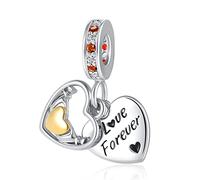 YSAHan Lucky Horseshoe Claddagh Evil Eye Colgante Charm Cubic Zirconia Bead para Pandora Pulsera Collar, Metal Cristal Diamante de imitación, Cristal sintético,
