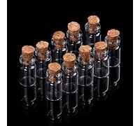 YSANO 10 Uds. Minibotellas de Cristal pequeñas de 0,5/1/2/20mL con tapón de Corcho, Viales pequeños, tarros, contenedores, Mensajes, Bodas, Deseos, Recuerdos de joyería (Color : 0.5mL)