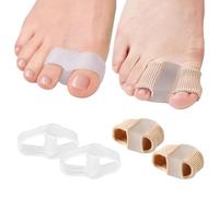 YSAOAKA 2 Pares Separadores de Juanetes de Gel, Voltereta Pulgar Separador Valgus, Corrector de Juanetes, Alisador de dedos en Martillo con 2 bucles, para pies, mujeres y hombres