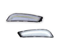 YSASFZX Intermitente lateral 2 Uds Para Cadillac CTS V 2003-2007 Ámbar Amarillo Indicador Lateral Delantero Luces LED Parachoques Intermitente Montaje Marcador lateral(Clear Lens White)