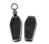 Ysbxitu Funda de cuero para llave de coche compatible con BYD Atto 3 / Han/Tang/Dolphin/Yuan/Seal funda protectora cubierta de mando a distancia funda regalo accesorio de coche 4 botones, D negro., D