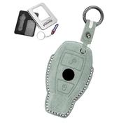 Ysbxitu Funda de piel para llave de coche compatible con Mercedes Benz A B C E R S G M V Clase CLA CLS GLA GLC GLE GL SL AMG W204 W245 W246 Llavero Elegante y Práctico en Verde Claro