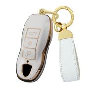 Ysbxitu Funda para Llave de Coche con 3 Botones, Compatible con Porsche Macan Cayenne 92A Panamera 970 Spyder Boxster, Carcasa para Llave de Mando a Distancia, Idea de Regalo, Accesorio de Tuning, A