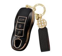 Ysbxitu Funda para llave de coche con 3 botones, compatible con Porsche Macan Cayenne 92A Panamera 970 Spyder Boxster, carcasa para llave de mando a distancia, idea de regalo, accesorio de tuning, A