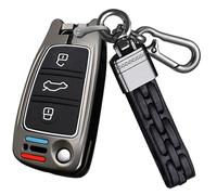 Ysbxitu Funda para llave de coche para Audi A1 A3 8P A4 A8 B8 A5 A6 C6 R8 TT TTS Q2 Q3 Q5 Q7 RS3 RS6 S3 S6 Quattro Seat Exeo Key Box Case Car Keychain