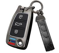Ysbxitu Funda para llave de coche para Audi A1 A3 8P A4 A8 B8 A5 A6 C6 R8 TT TTS Q2 Q3 Q5 Q7 RS3 RS6 S3 S6 Quattro Seat Exeo Key Box Case Car Keychain