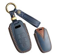 Ysbxitu Funda para llave para Audi A1 A3 A4 A5 A6 A8 C7 C8 B8 4G RS6 B8 Q5 Q7 Q8 Estuche para llaves fino, para bolsillo de pantalón, color azul - Llavero largo