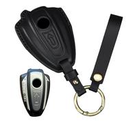 Ysbxitu Funda para llave plegable con funda de piel compatible con BMW R18 R18B R18TC R1 Classic 100 años Roctane Moto 2024 2025 Funda para llave Accesorios en Negro