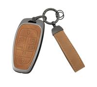 Ysbxitu Funda para Mando a Distancia Eui Car Keychain Compatible con Hyundai Sonata Sel ev 6 ev 8 ioniq 5 Nexo Tucson Sonate Grandeur Llave Metal 7 Botones Marrón