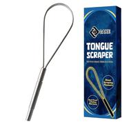 YSCARE Limpiador lingual para adultos, antimal aliento, limpiador lingual de metal, limpiador lingual de acero inoxidable para adultos, herramienta de lengua (plata, paquete de 1 unidad)