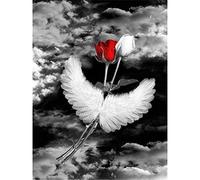 YSCOLOR 5D DIY Diamante Pintura - Flores de Ángel Redondo Completo Rhinestone Bordado Decoración 30 x 40 cm