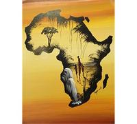 YSCOLOR Diamond Painting 5D Diamante Pintura África Mapa Taladro Completo Diamante Redondo Bordado Decoración del Hogar Artesanías Punto De Cruz No Plegable Lona 30X40Cm