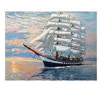 YSCOLOR Diamond Painting 5D Diy Diamante Pintura Barco Paisaje Punto De Cruz Costura Barco Diamante Bordado Decoración Del Hogar Diamante Nuevo Arried 30X40cm