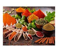 YSCOLOR Diamond Painting Artesanía Cocina Especias DIY Diamante Pintura Condimento Punto de Cruz Mosaico Puzzle 5D Completo Redondo Diamante Perlas Bordado 30 X 40 Cm