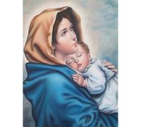 YSCOLOR Diamond Painting Bordado De Diamantes 5D Diy Pintura De Diamantes Madonna Religión Punto De Cruz Mosaico De Diamantes De Imitación Decoración De Navidad 30X40cm