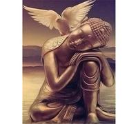 YSCOLOR Diamond Painting Completo Diamante Bordado Buda Diamante Pintura Punto de Cruz Cristal Conjuntos No Acabado Decorativo DIY Diamante Redondo Pintura Ángel 30 X 40 Cm