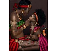 YSCOLOR Diamond Painting Diamante Pintura Africana Mamá Y Bebé Amor Diamante Bordado Completo Ronda Rhinestone Mosaico Rompecabezas Punto De Cruz Cuadros Modulares 30X40Cm