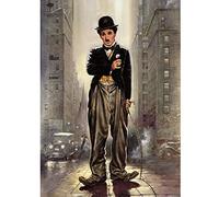 YSCOLOR Diamond Painting Diy Mosaico De Diamantes Pintura Kits De Punto De Cruz 5D Taladro Redondo Bordado Completo De Diamantes Charlie Chaplin Decoración Del Hogar 30X40cm