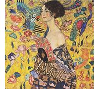 YSCOLOR Diamond Painting Lady with Fan Full Redondo Diamante Pintura Gustav Klimt DIY Imágenes De Mosaico De Diamantes De Imitación Pintura Hobby Crafts 30X30Cm