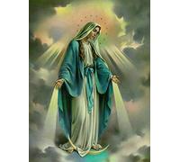 YSCOLOR Diamond Painting Nuevo DIY 3D Diamante Pintura Religión Decoración para El Hogar Conjunto Diamante Bordado Virgen María Patrón Lienzo Desplazamiento Mosaico Punto De Cruz 30X40Cm