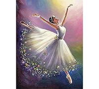 YSCOLOR Diamond Painting Perla Redonda Completa 5D DIY Diamante Pintura Ballet Bailarín Niña 3D Rhinestone Bordado Punto de Cruz 5D Home Decor Regalo 30 x 40 cm