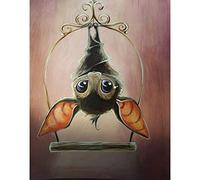 YSCOLOR Diamond Painting Taladro Redondo Completo 5D DIY Diamante Pintura Cartoon Bat Hecho A Mano 3D Bordado Redondo Completo Artes Punto De Cruz Mosaico Decoración Regalo 30X40Cm