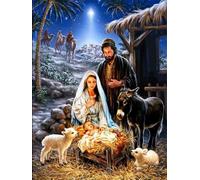 YSCOLOR Diamond Painting Taladro Redondo Completo 5D DIY Diamante Pintura Jesús 3D Bordado Punto De Cruz Mosaico Rhinestone Decoración De La Pared Cristianismo Religión 30X40Cm