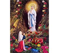 YSCOLOR Diy 5D Diamante Pintura Religión Cristiana Virgen María Puntada Diamante Redondo Completo La Virgen María Mosaico Kit Decoración Del Hogar Z135 30x40cm