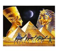 YSCOLOR Kits De Pintura De Diamantes 5D Diy Taladro Redondo Egipto Reina Pirámide Camello Completo Bordado De Diamantes De Imitación 30x40cm