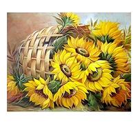 YSCOLOR Pintura Acrílica Pintura Por Números Para Adultos, Girasoles En La Cesta Pintura Diy Por Kits De Números En Lienzo 40x50cm