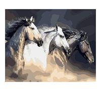 YSCOLOR Pintura Por Números Para Adultos Diy Kits De Pintura Por Números Para Adultos Para Principiantes Sobre Lienzo Caballo Blanco 40x50cm