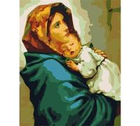 YSCOLOR Pintura Por Números Para Adultos Principiante Virgen María Con Jesús Decoración De Pared Pintura 40x50cm