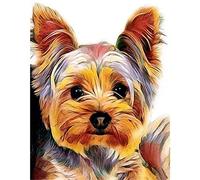 YSCOLOR Pintura Por Números Para Adultos Yorkshire Terrier Perro Animal Diy Pintura Al Óleo Pintura Digital Por Números Kits En Lienzo Decoración Regalo 40x50cm